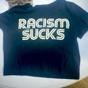 “Racism sucks” crop top tee worn 1x. Size small